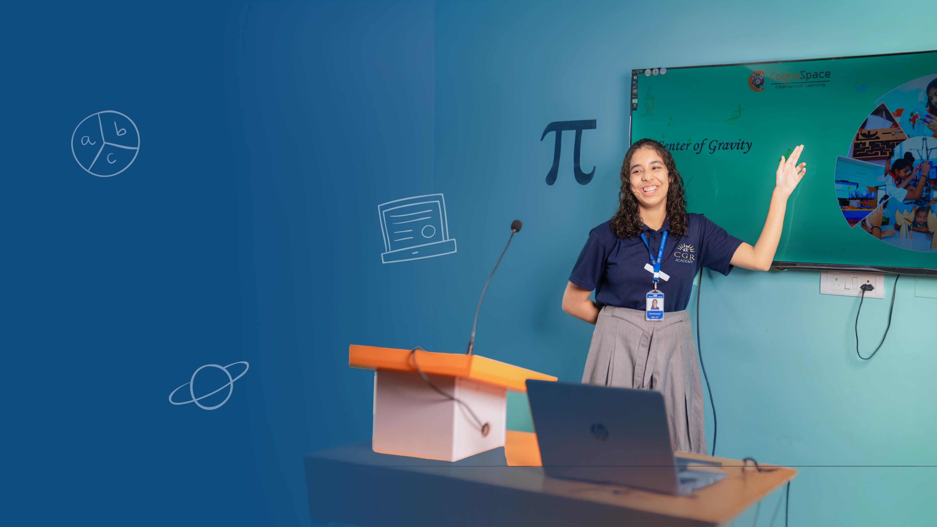 Aerial view of a modern school campus