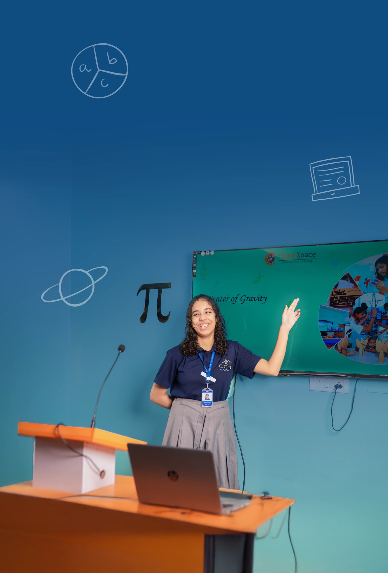 Aerial view of a modern school campus