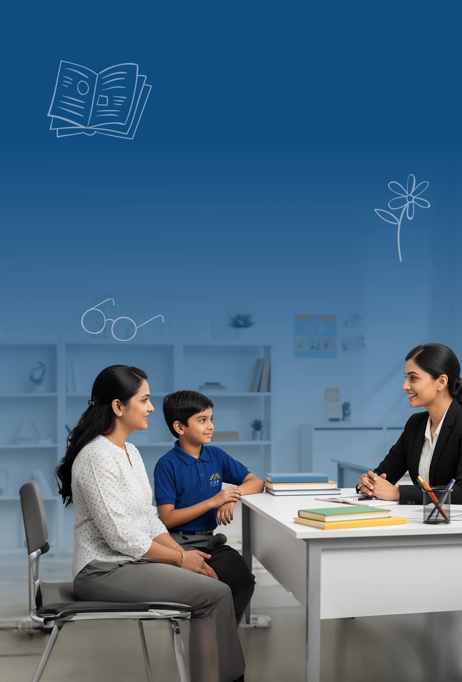 Aerial view of a modern school campus