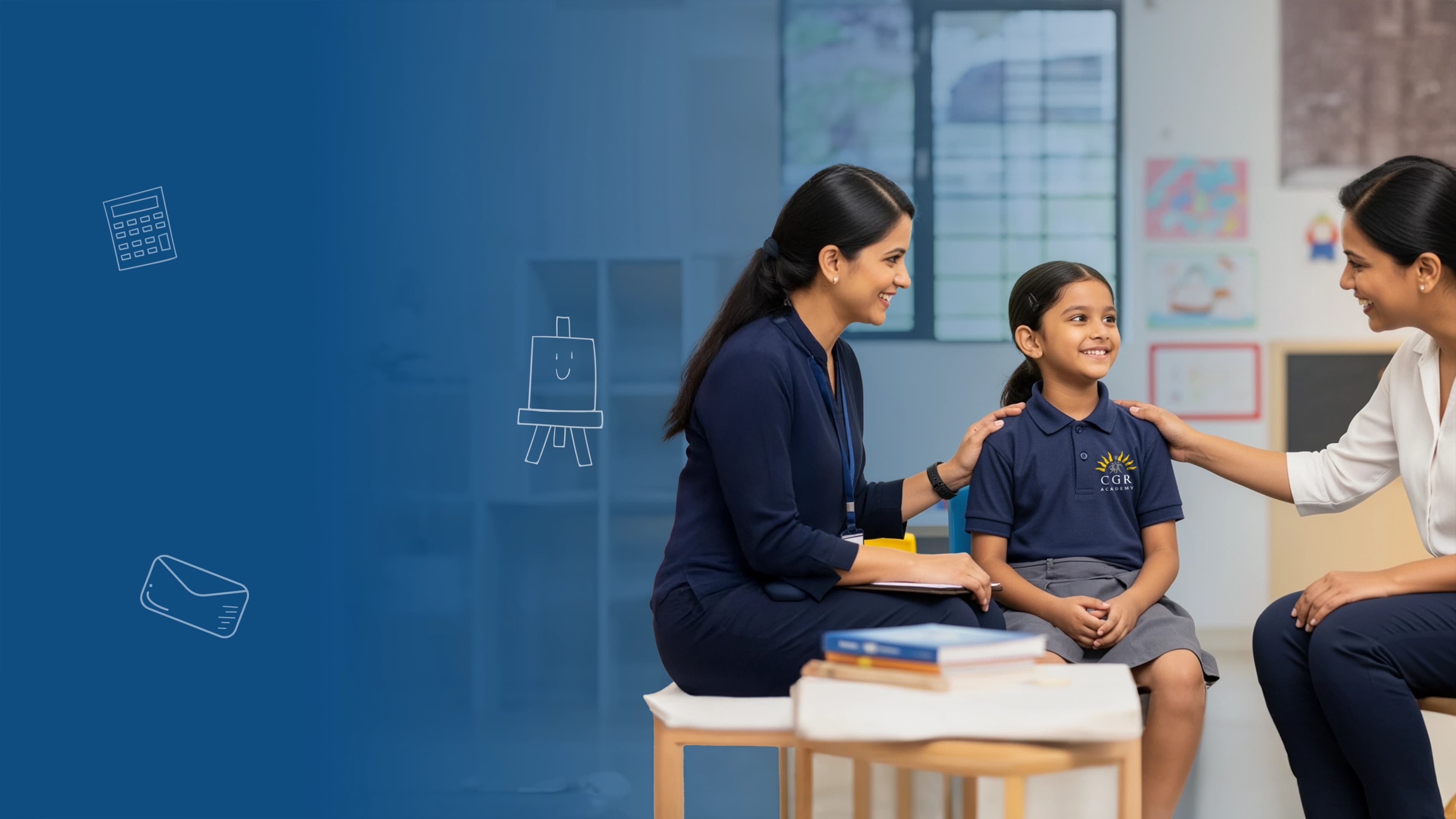 Aerial view of a modern school campus