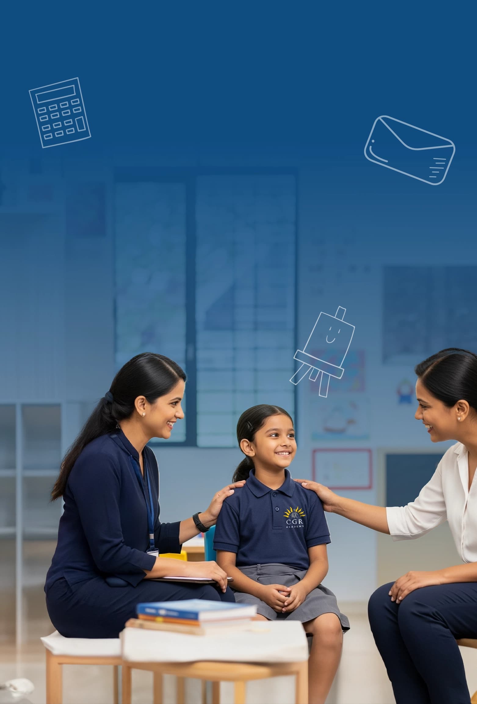 Aerial view of a modern school campus