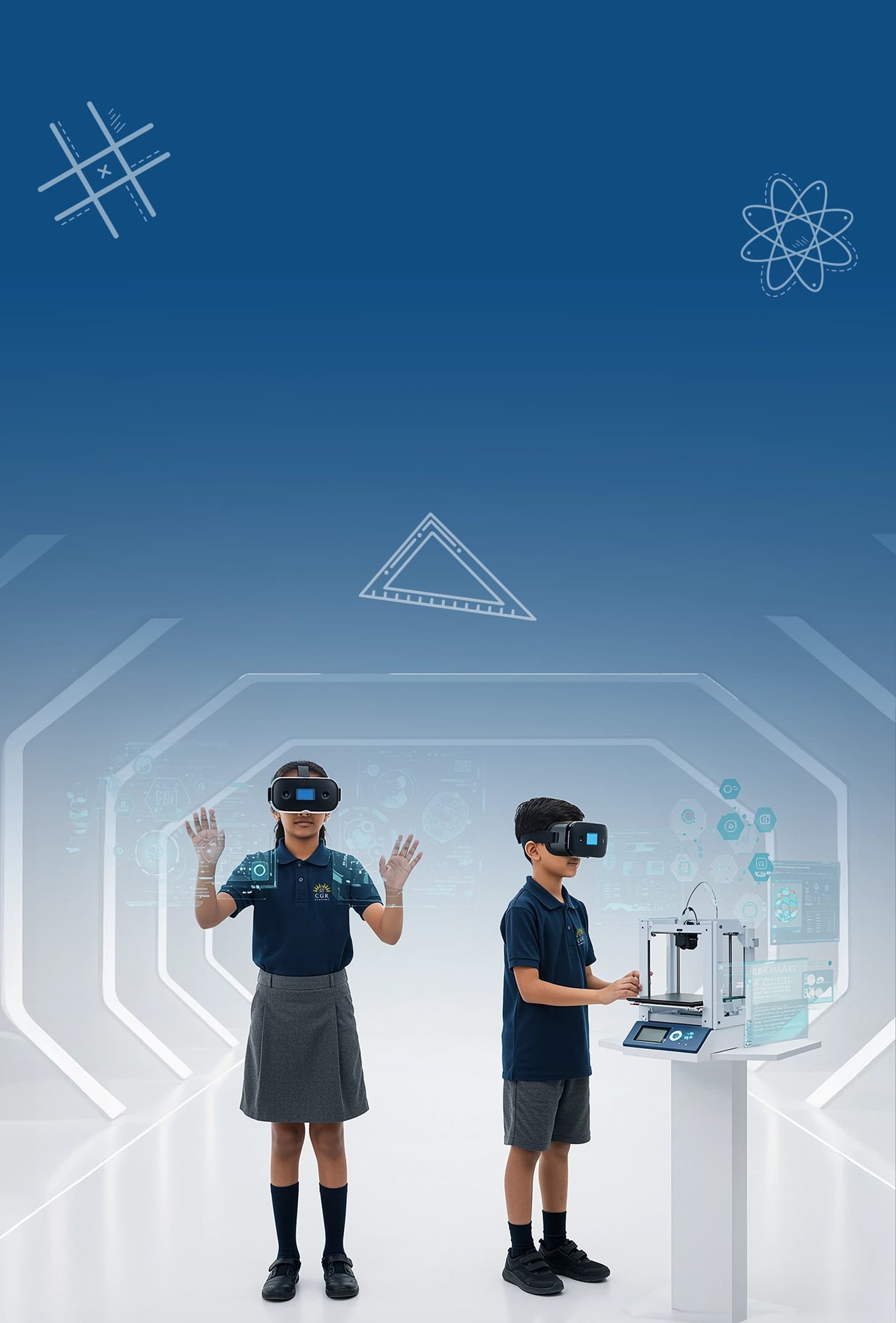 Aerial view of a modern school campus