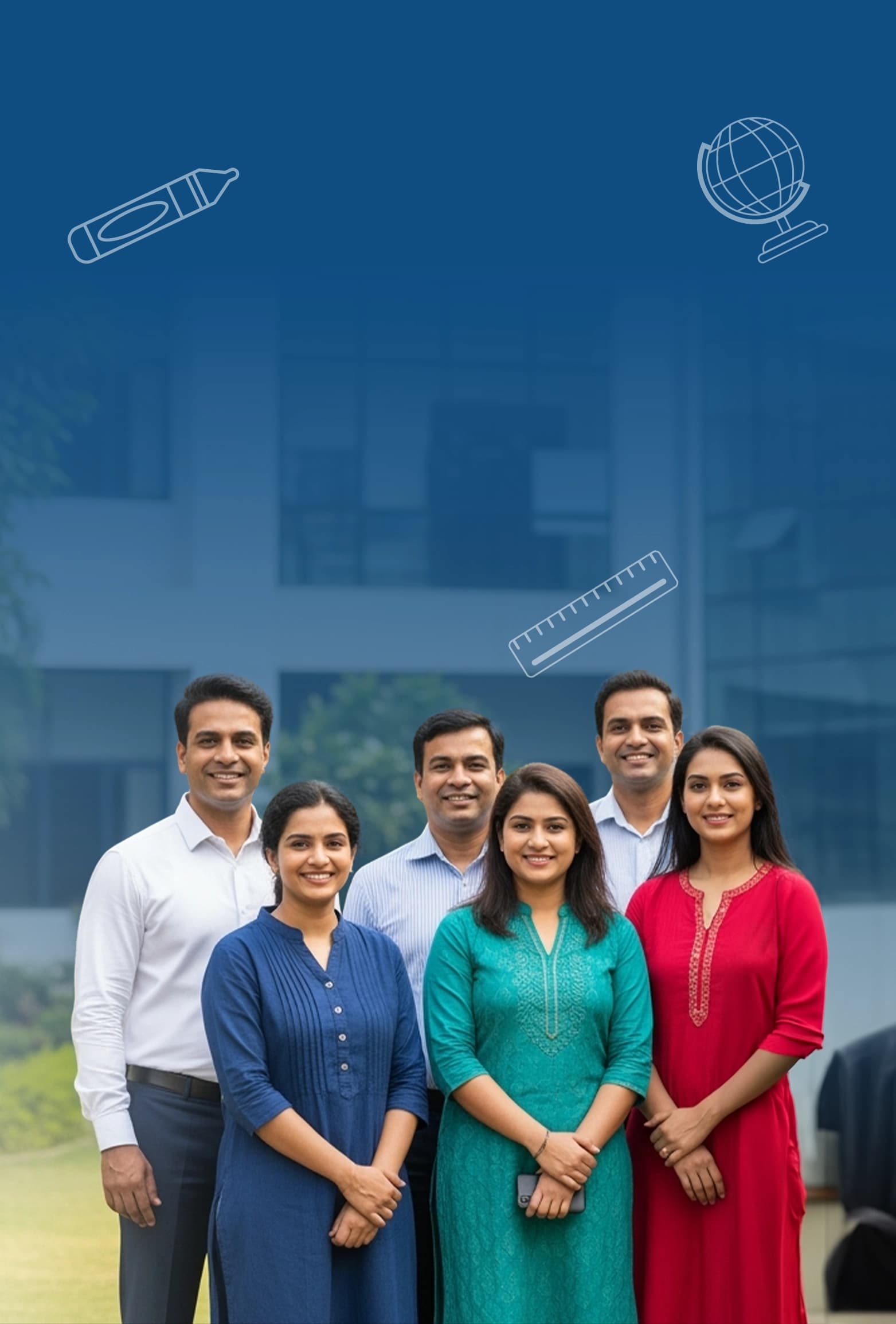 Aerial view of a modern school