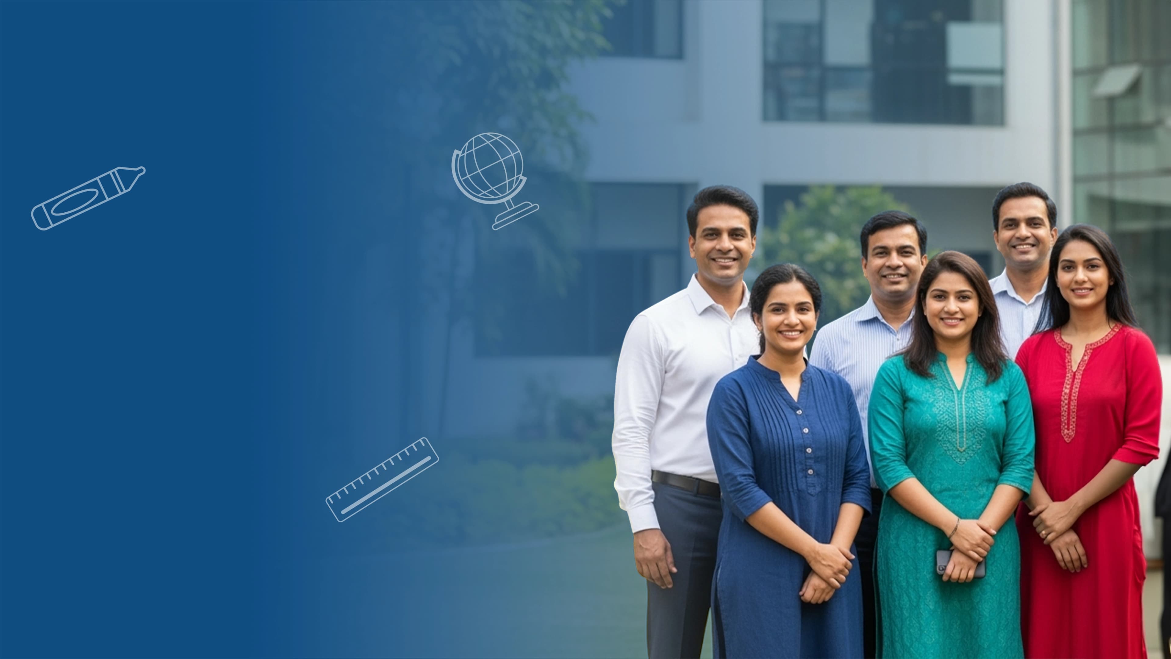 Aerial view of a modern school