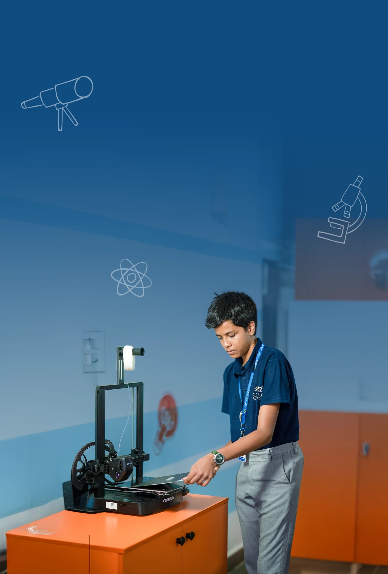 Aerial view of a modern school campus