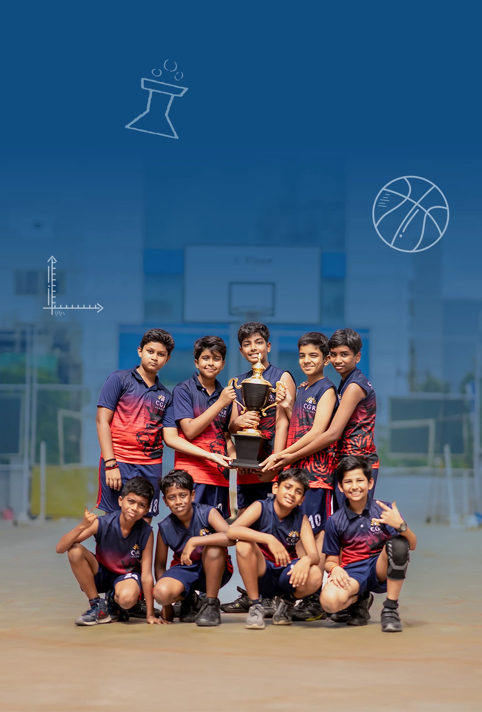 Aerial view of a modern school campus